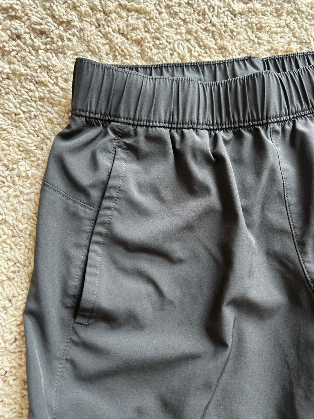 Men's Gray and Black Elastic Waist Casual Shorts, Old Navy